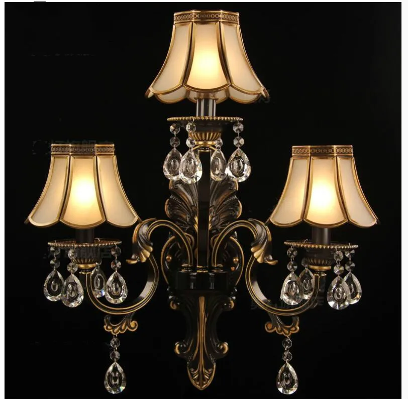 

Newly Bronze Wall Light Nordic Glass Wall Lamp 3arms W53cm Vintage Sconce Wall Lights Aisle Deco Copper Wall Lamp Brass Lighting