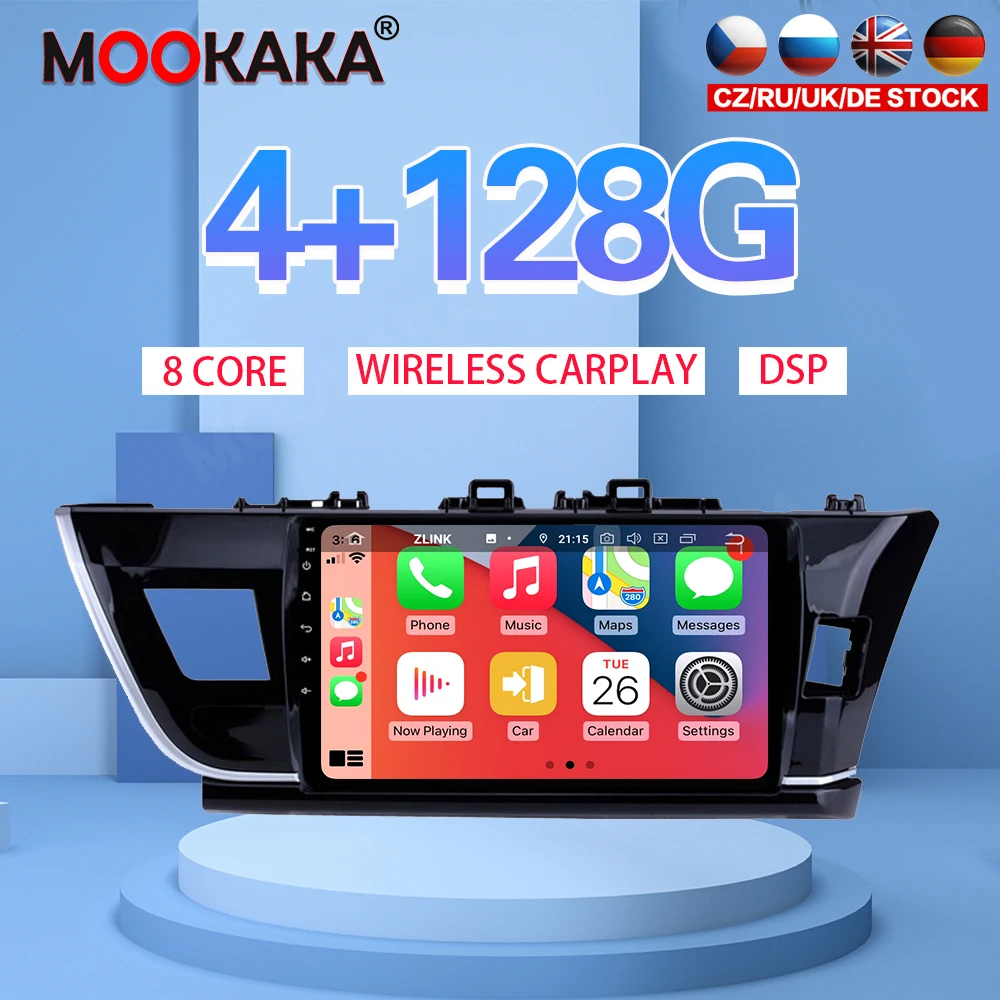 

7" Android 10 4G 128GB Car Player For Toyota Corolla 2014 2015 Car GPS Navi CarPlay Head Unit DSP Stereo