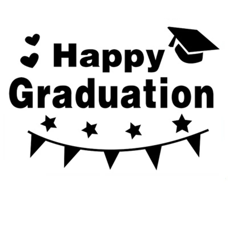 Золотой красный черный счастливый Выпускной наклейка для воздушного шара или