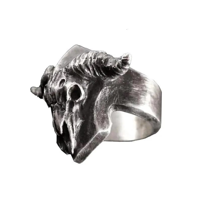 Мужское кольцо из титановой стали в готическом стиле стимпанк на палец овчины