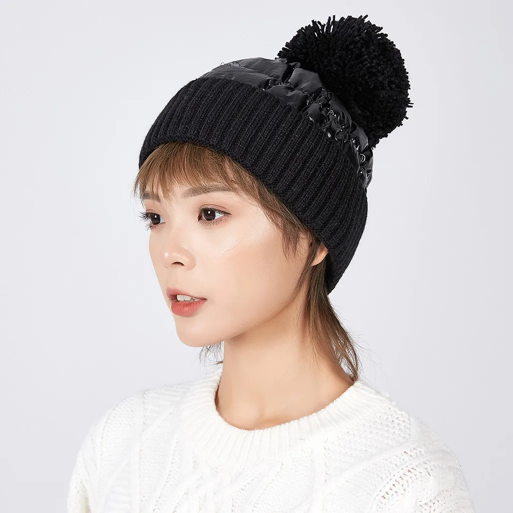 2019 New Winter Hat for Women Fashion Solid Warm Hats Knitted Beanies Cap Brand Thick Female Wholesale шапки женские |