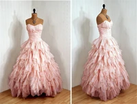 beautiful 2018 sweetheart ruffled evening prom gown custom vestido de noiva pink long party gowns mother of the bride dresses
