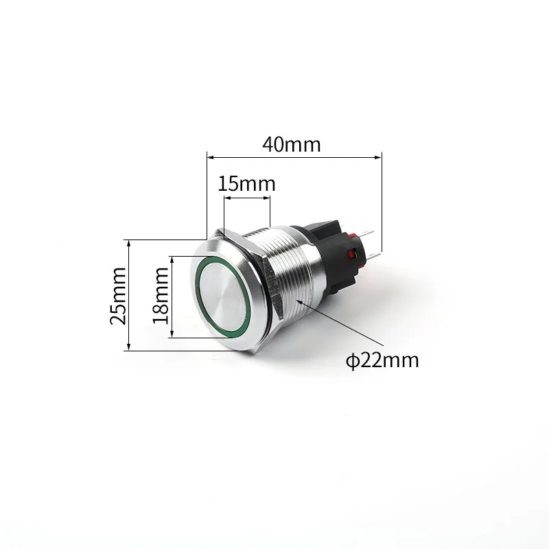 Водонепроницаемый металлический кнопочный переключатель 22 мм 25 высокий ток 10 А