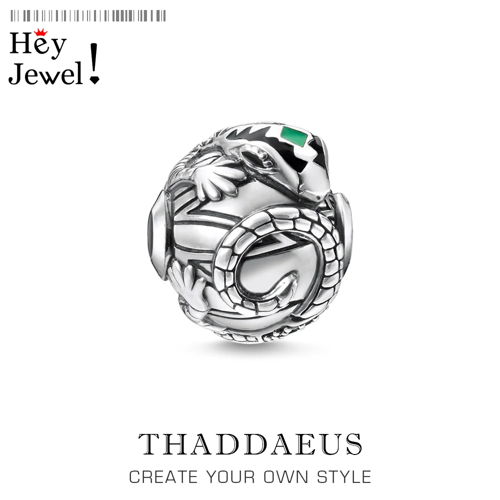 Бусины в виде ящерицы 2020 новый 925 стерлингового серебра прочность подарок Карма