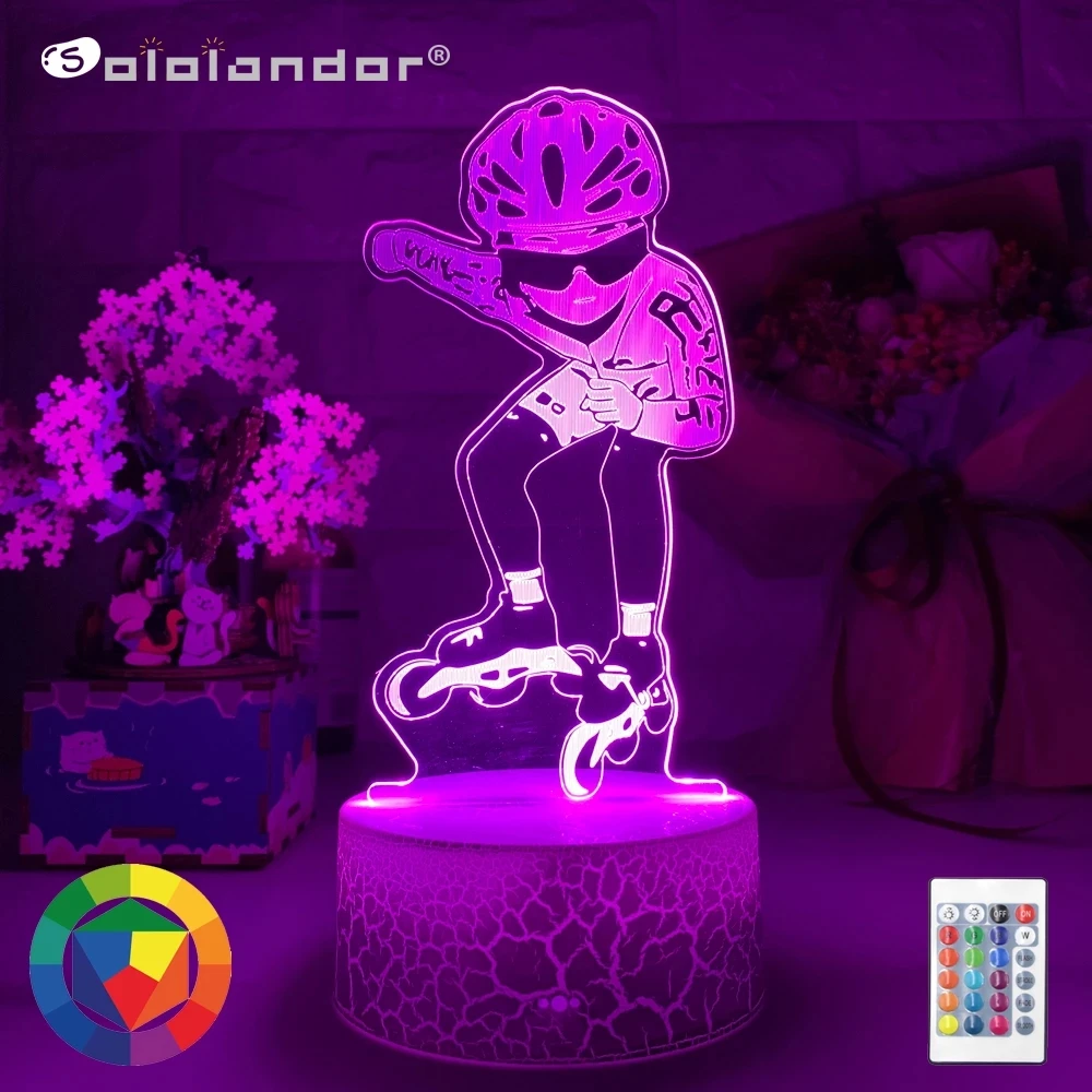 

Newest Acrylic Led Night Lamp Skating for Office Decor Adult Sport Nightlight Event Prize Touch Sensor Remote Desk Lamp Gifts