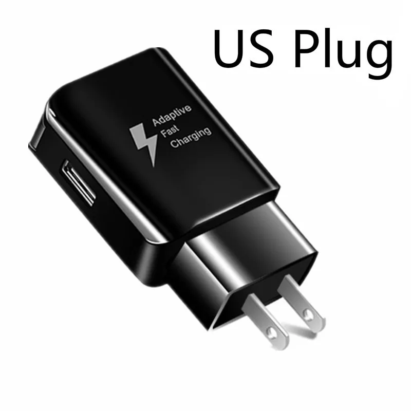 US black Универсальное быстрое зарядное устройство USB EU US Plug для путешествий, настенное зарядное устройство для мобильного телефона, адаптер для samsung Xiaomi huawei LG Micro usb зарядка - Тип штекера: US black