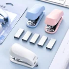 Однотонный милый портативный мини-степлер, 1 шт., набор канцелярских принадлежностей, офисный связующий инструмент, школьная папка для учеников, подарки для детей, студентов