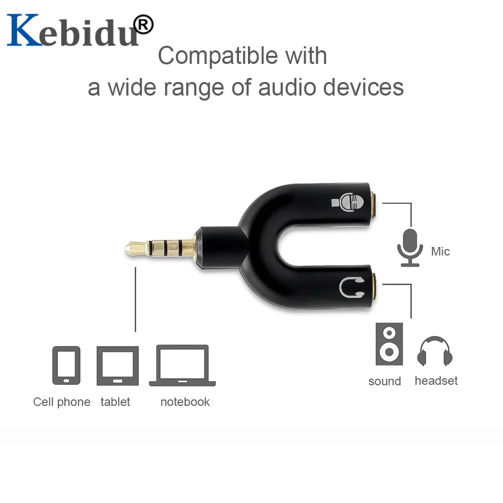 Шарнирный соединитель Kebidu U образной формы 3 5 мм для наушников|Кабели VGA| |