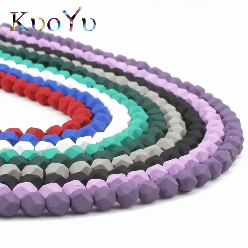 Граненые резиновые бусины 6 мм из гематита высокого качества ярких цветов