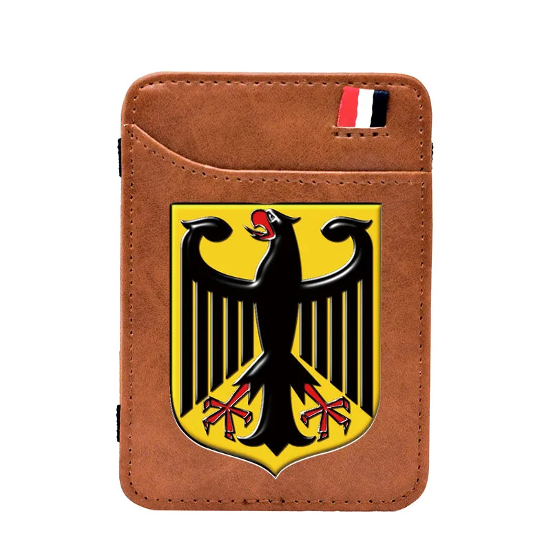 

Classic Vintage German Eagle Printing Leather Mini Small Magic Card Wallet