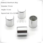 5 шт. 10  11 мм Серебряный алюминиевый сплав светильник сенсорный переключатель кнопка крышка компьютера чехол ключ крышка переключателя квадратное отверстие 3,2  3,2 мм