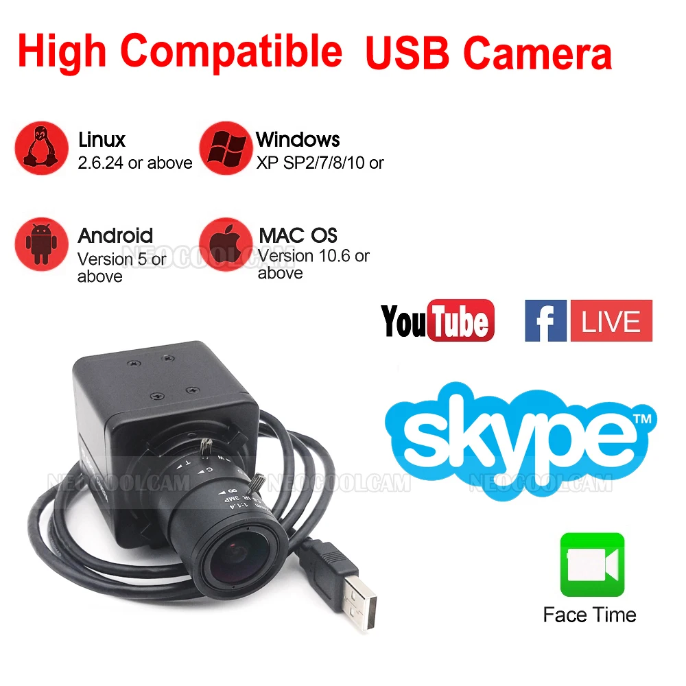 Мини-веб-камера USB2.0 1080P 2 МП 5-50 мм с ручным зумом | Безопасность и защита