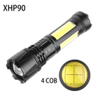 Портативный светодиодный мини-фонарик XHP90, 18650 лм, водостойкий
