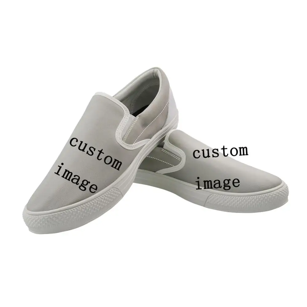 

Twoheartsgirl Customized Image Teenager High Quality Canvas Sneakers Men's Casual Loafers Rubber Sole Flats Shoes