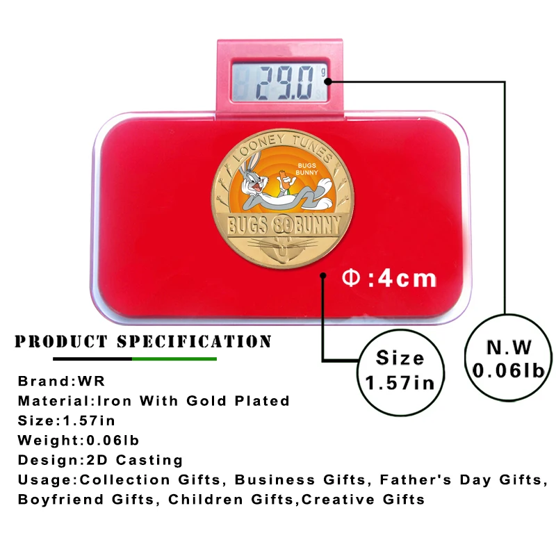 Позолоченная Коллекционная монета в стиле аниме с героями мультфильмов