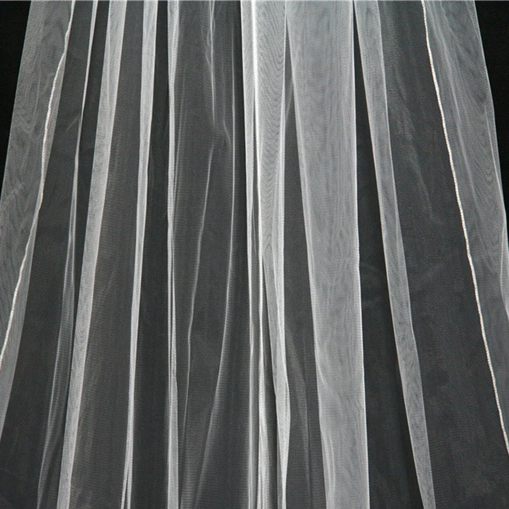 Фата свадебная Длинная с гребнем мягкая невесты цвета слоновой кости 1 ТБ