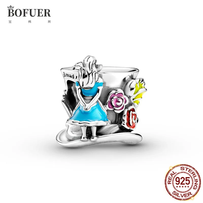 

NEW 100% 925 sterling silver Alice Tea Party Bead Fit original Pandora Charms Bracelet Bangles Diy Jewelry for women pendant