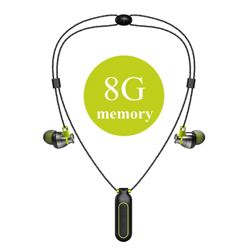 New version 8g Mifo i2 Bluetooth наушники водонепроницаемые шеи гарнитура ожерелье беспроводные наушники со встроенным MP3-плеером для спорта бег - Цвет: New version 8g