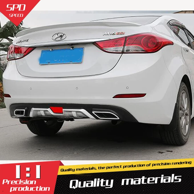 Для Elantra автомобильные аксессуары Задний бампер протектор двойной диффузор