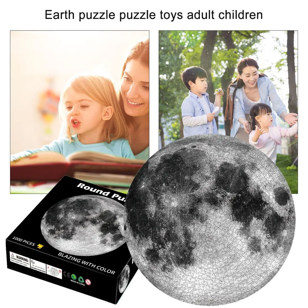 

1000pcs Round Puzzle 3D Planets Earth Paper Jigsaw Puzzle Games Educational Toys Jigsaw Board For Adult Kids