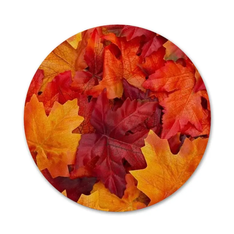 58mm Autumn fall Maple Leaves Kitchen Home Decor Refrigerator Magnetic Stickers Opener Beer Coke | Дом и сад