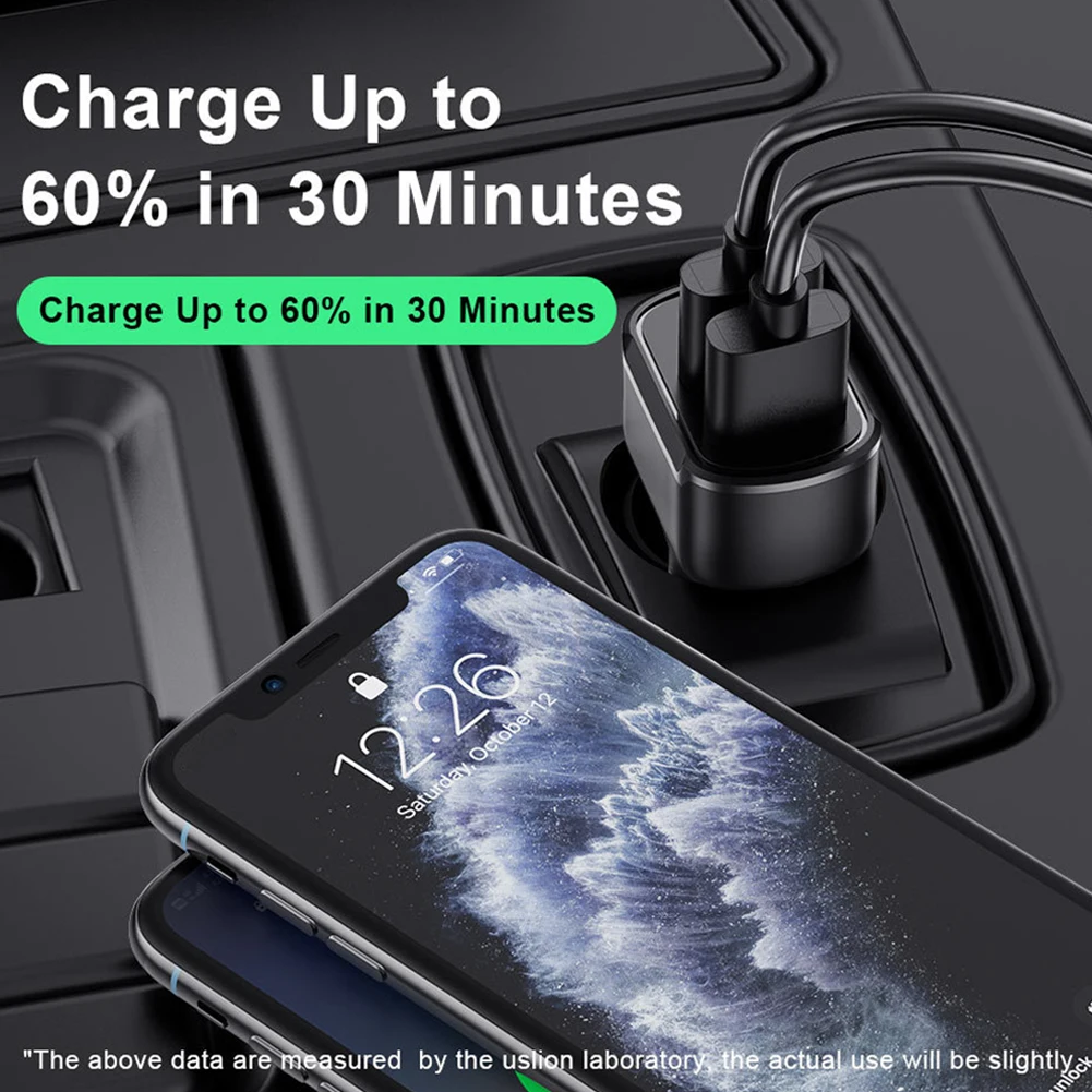 

12V /24VCar Chargers 2 PortsType-C 30W Fast Charging Charging Car USB Charger Lighter Adapter for iPhone Huawei Xiaomi