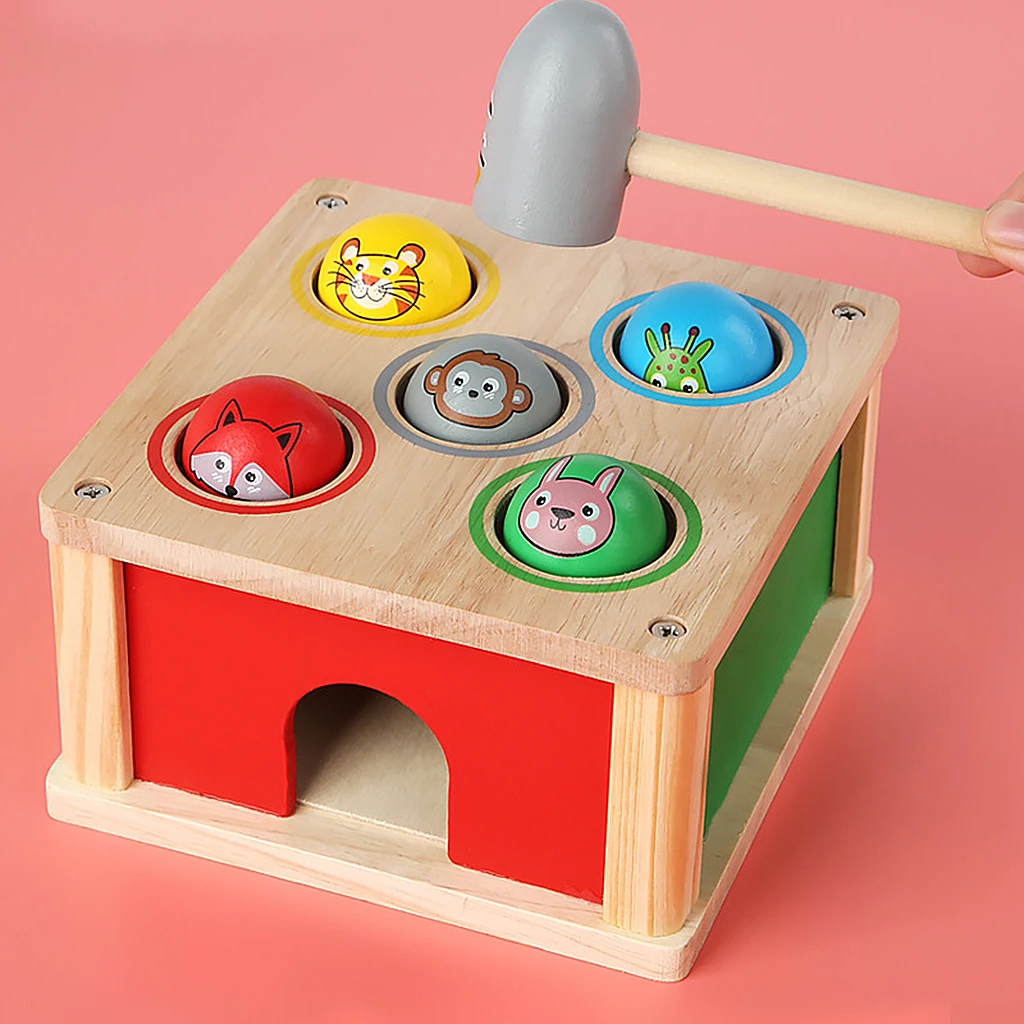 

Wooden Hammer Toy Montessori Pounding Bench Beat Toys for Kids Learning Toys