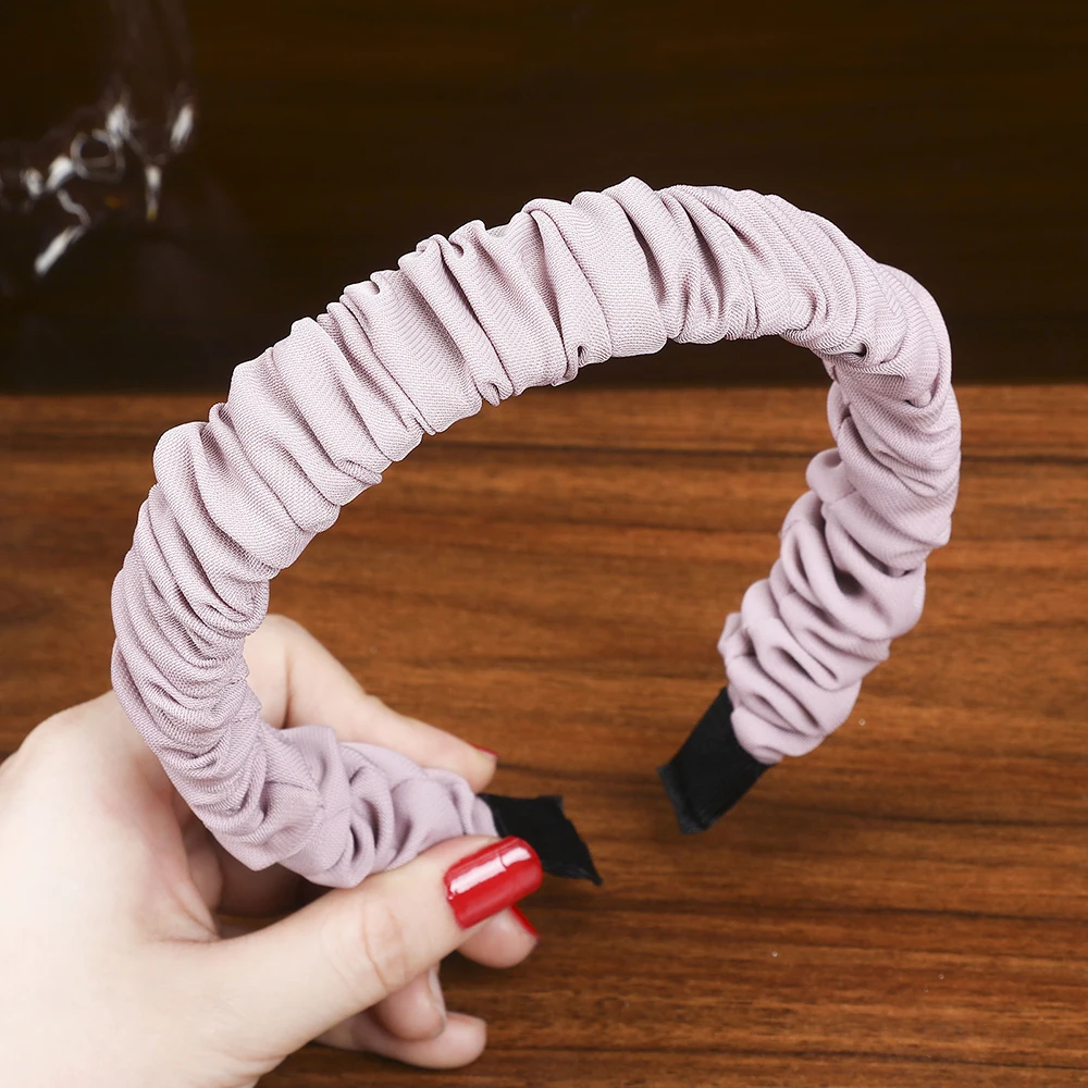 Leveo Twist Hairband для женщин Глянцевая s-образная головная повязка для волос ободок для девочек Новые плетеные головные повязки обруч для волос аксессуары - Цвет: Pink 2