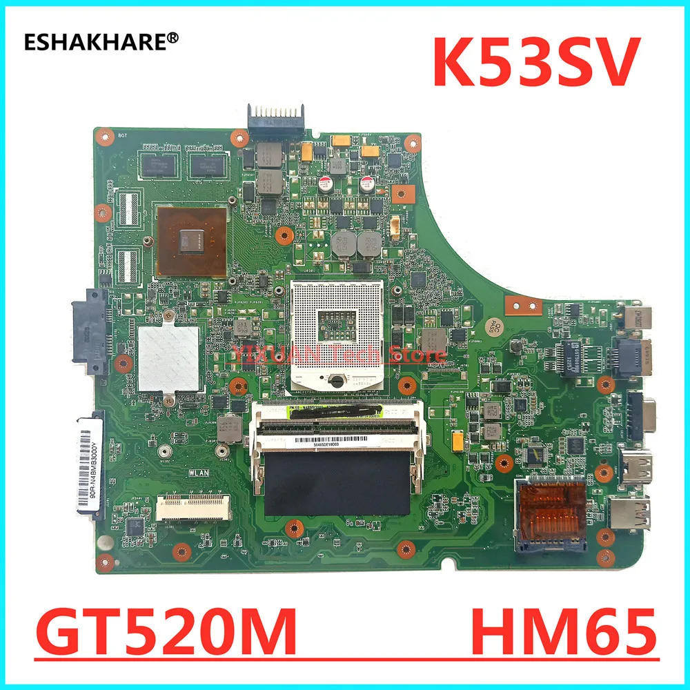

Материнская плата K53SV для ноутбука K53SV REV 2,0/2,1/3,0/3,1, подходит для ноутбуков ASUS K53SC A53S X53S P53S K53SJ K53SC GT520M, 100% протестированная работа