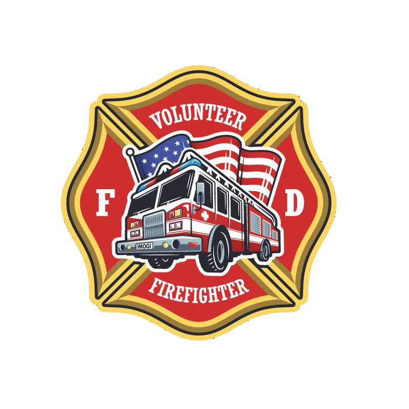 

Funny Cover Scratches Car-Stickers American Flag Firefighter Decals Fashion Car Accessories for Window Trunk Bumper KK14*14cm