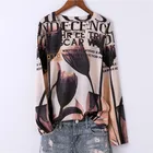 Женская футболка с длинным рукавом, размера плюс одежда в Корейском стиле с изображением тюльпанов, модель LT377S50, 5XL, 2020