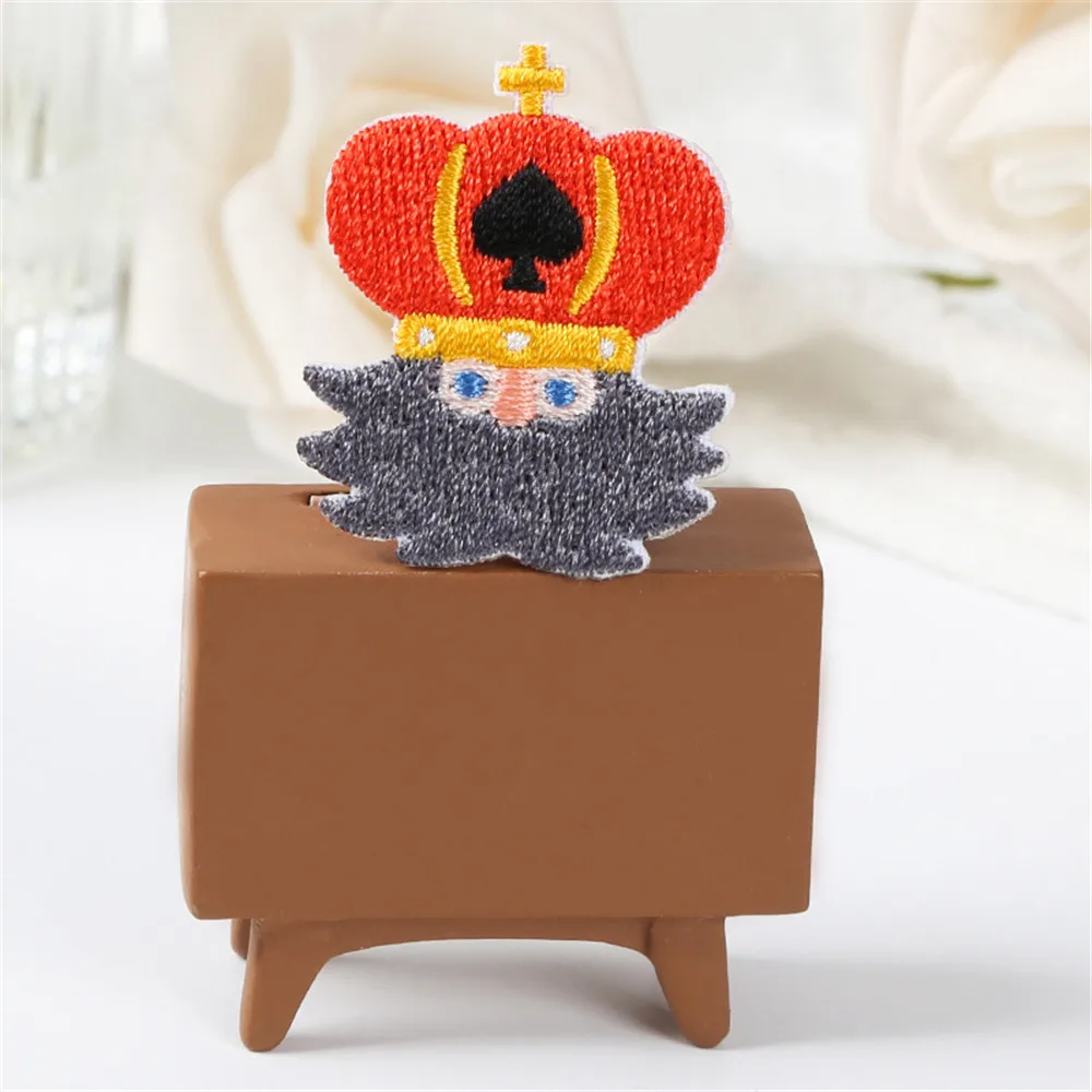 AHYONNIEX мультфильм Король Королева Вышивка Патчи для сумки джинсы утюгом нашивки