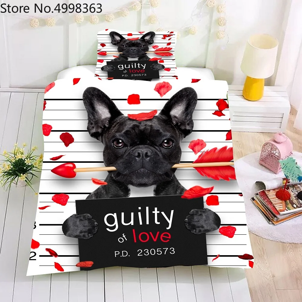 Набор пододеяльников с изображением мопса детское стеганое одеяло рисунком из