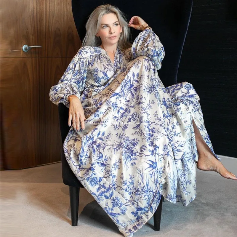 Женское модельное платье в стиле бохо Элегантное Длинное с цветочным принтом