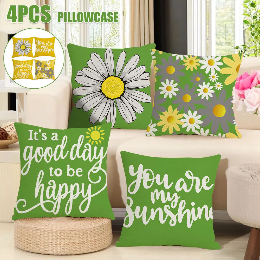 

New 4pcs Home Decoration Pillow Pillow Cover Printing Throw Pillow Cushion Cover Car Cushion Cover Christmas Home Decoration