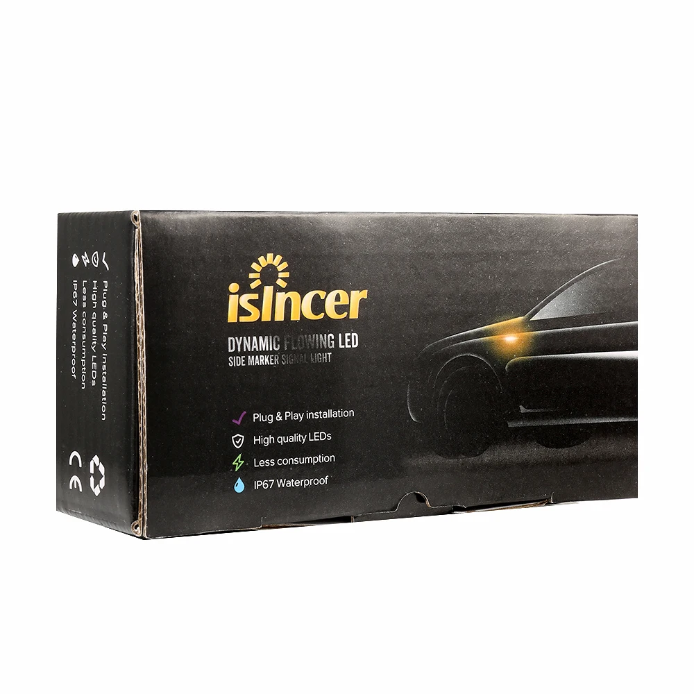 2 шт. светодиодный динамический Боковой габаритный фонарь светильник сигнала