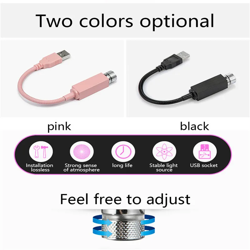 CARCTR Автомобильная атмосфера USB звездное небо лампа интерьерное украшение звезда потолочная проекционная лампа с USB адаптером подсветка приборной панели автомобиля