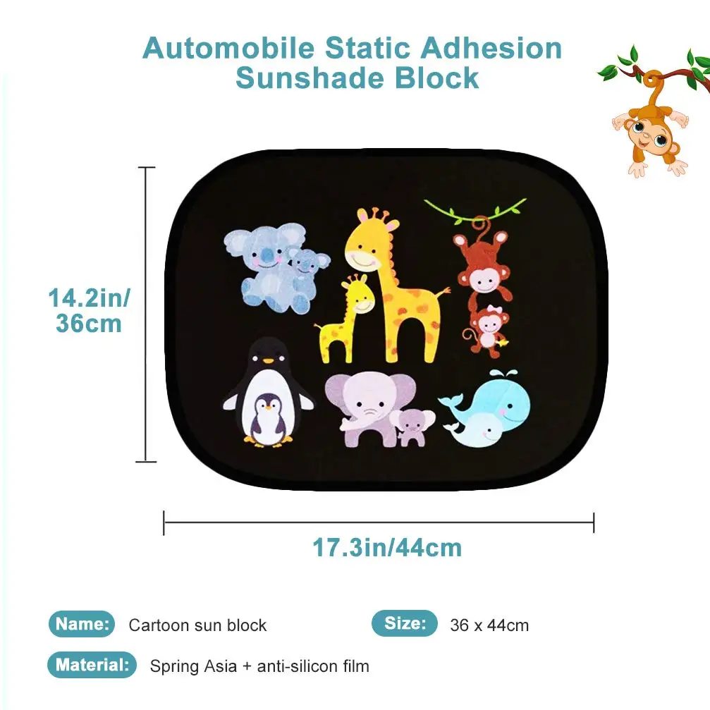 

2pcs Car Sun Shades Car Window Shades for Rear and Side Window Car Heat Shield Protect Baby Carton Window Shade Summner