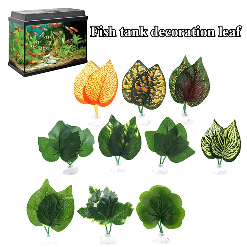 

Simulated Fish Tank Leaves Vivid Aquarium Supplies Artificial Aquatic Plants Fish Tank Decorations Betta Fish Spawning Leaves.