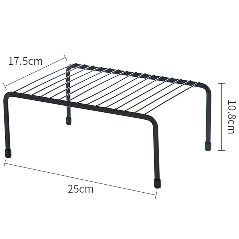 

LUDA Cabinet Storage Shelf Rack - Non-Slip Feet - Rust Resistant Coating -Counter & Pantry Organization - Set of 6