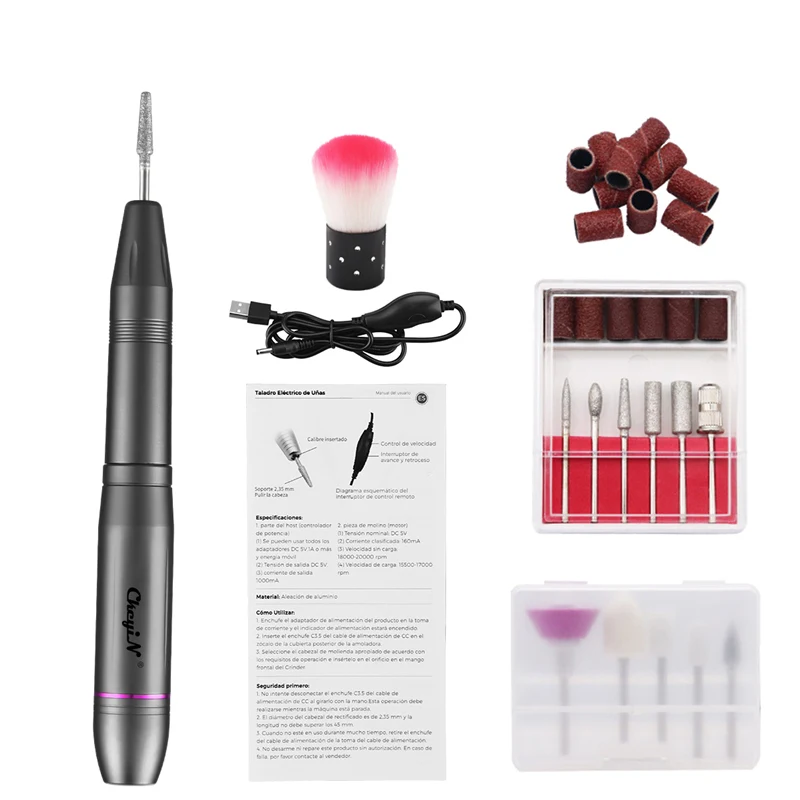 

CkeyiN Portable Electric Nail Drill Machine Manicure Drill Nail Art Pen File Nail Tools Grinding Burnishing Polisher Equipmet