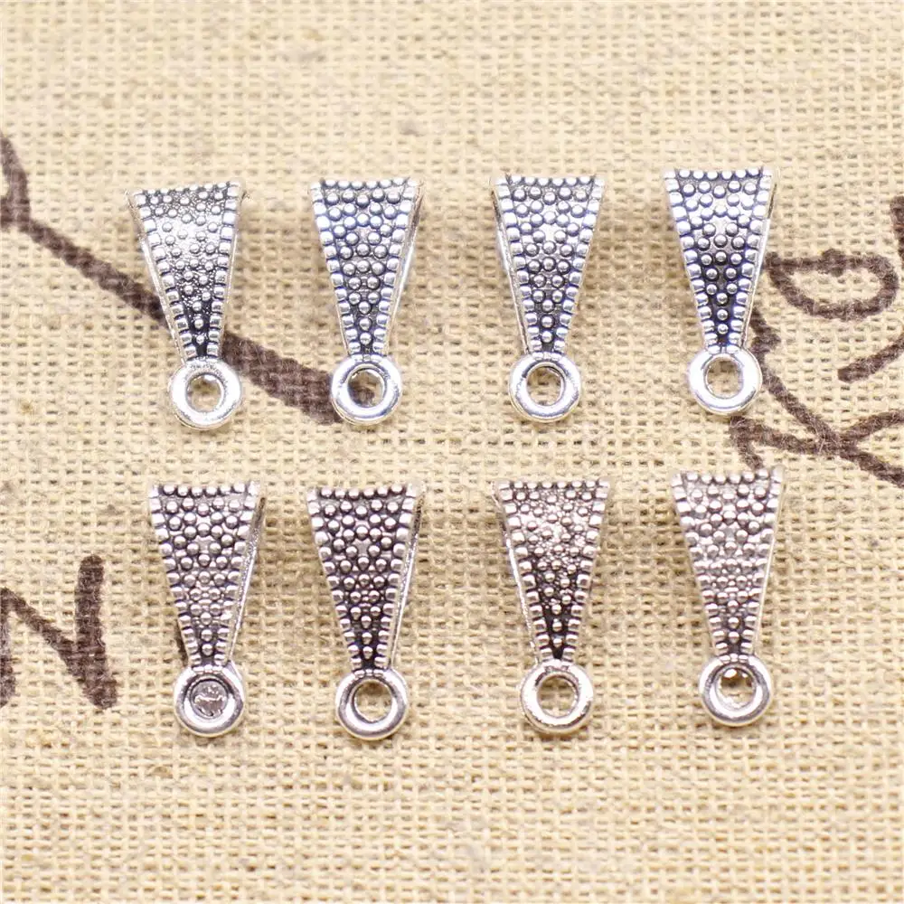 

Designer Charms DIY 20pcs 16x8mm Antique Silver Color Bails Spacer Beads Connectors Charms