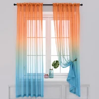 2pcs gradient color sheer voile curtains for bedroom hotel pastoral rustic french window screen drape panel tulle curtains