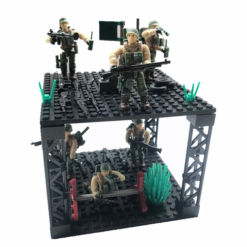 Спецназ Солдат кирпичи военные фигурки оружие армейские Аксессуары для оружия