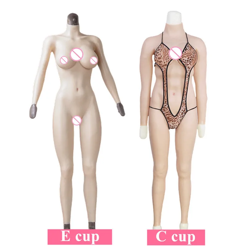 Цельные силиконовые колготки C E Cup грудь с поддельными большими грузами для