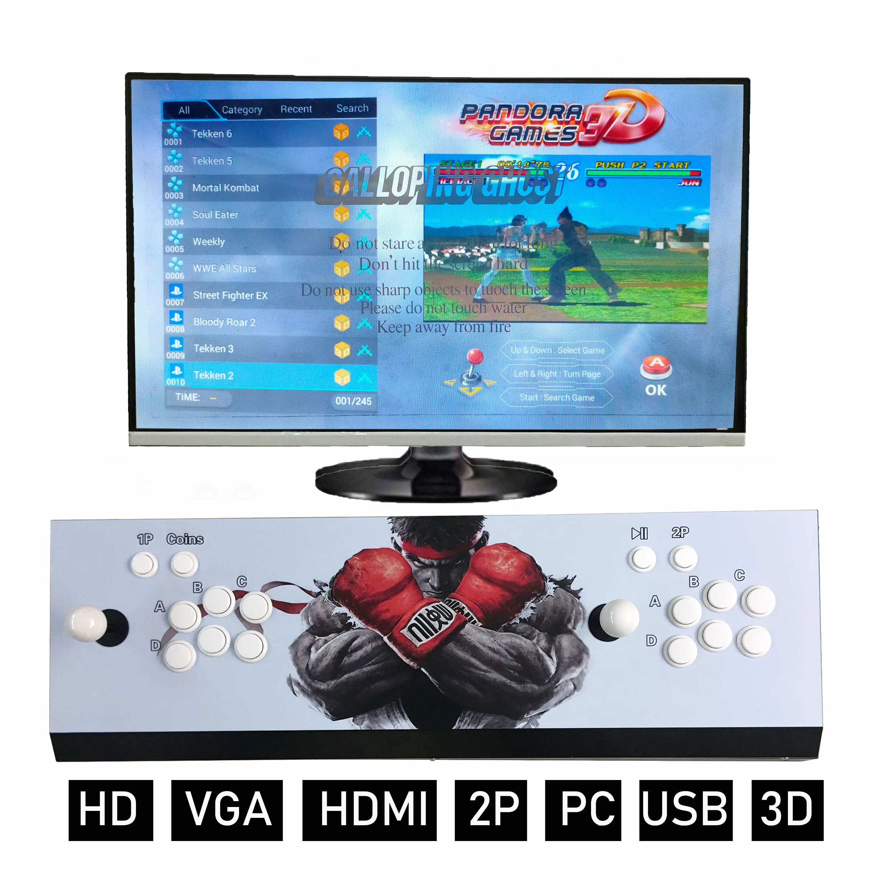 Pandora Box X 2448 в 1 3D аркадная игровая консоль с паузой DIY tv PC PS3 монитор Поддержка HDMI VGA