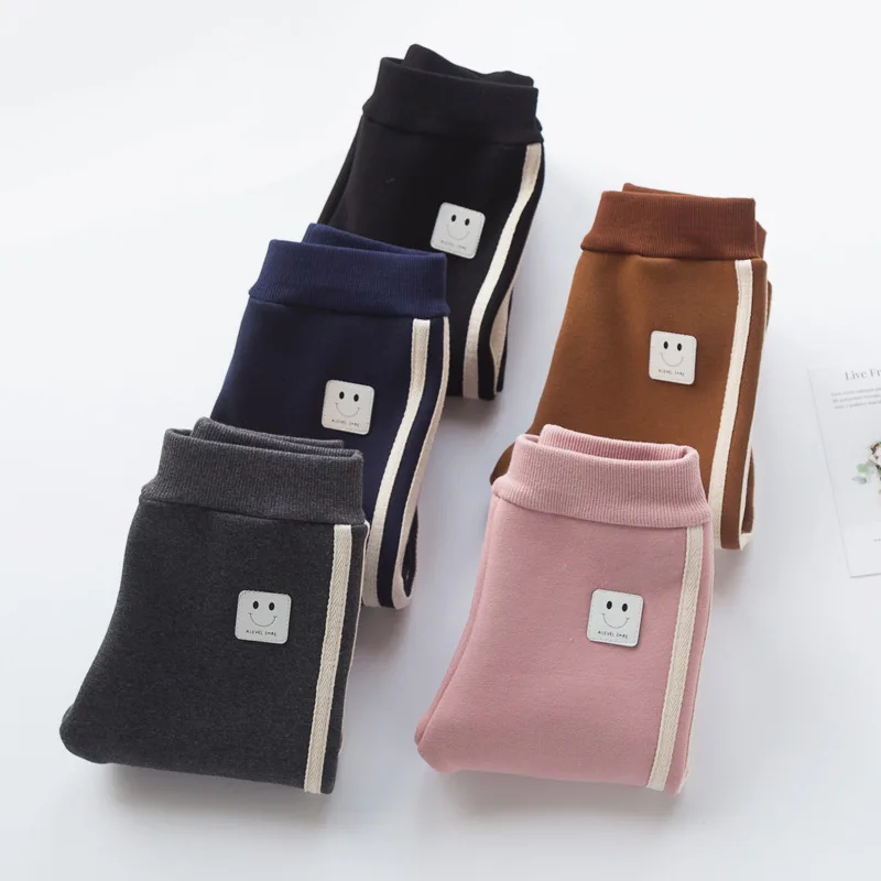 Зимние детские спортивные штаны в полоску корейские милые леггинсы для девочек