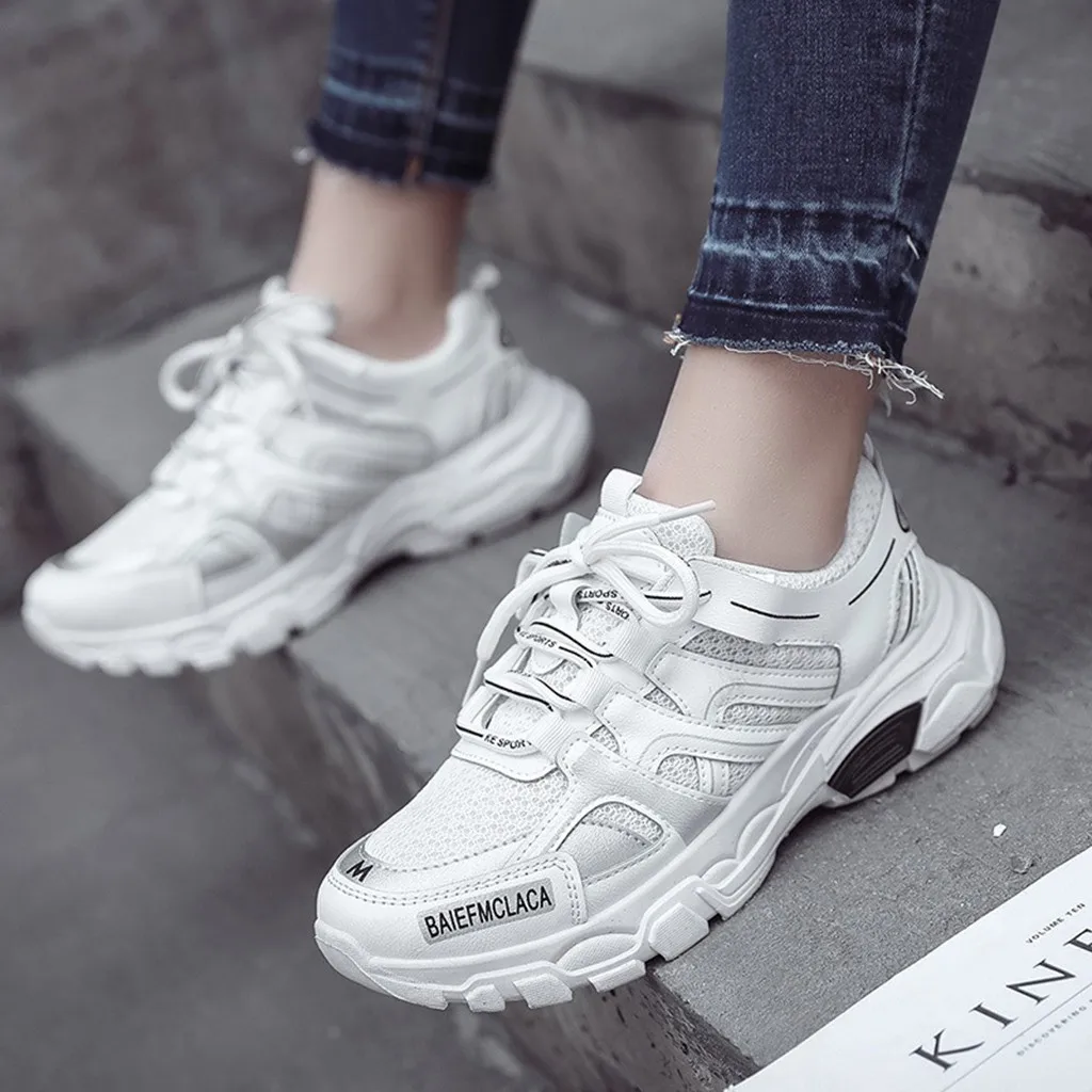 SAGACE New Platform Sneakers Shoes Harajuku Casual Woman Breathable Colorblock Comfort Ladies Plus Size 35-40 | Обувь
