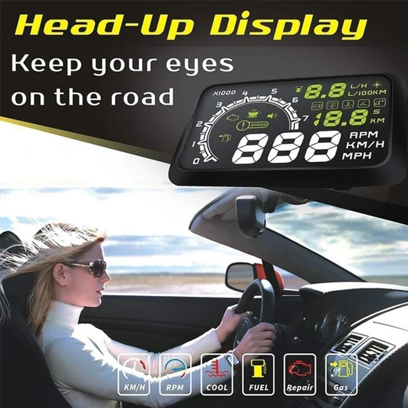 Универсальный автомобильный интерфейс OBDII HUD проекционный дисплей с индикатором