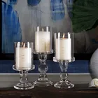 Стеклянный хрустальные подсвечники прозрачный подсвечник для столовой свечи светильник, домашнего стола, гостиной, свадебного декора